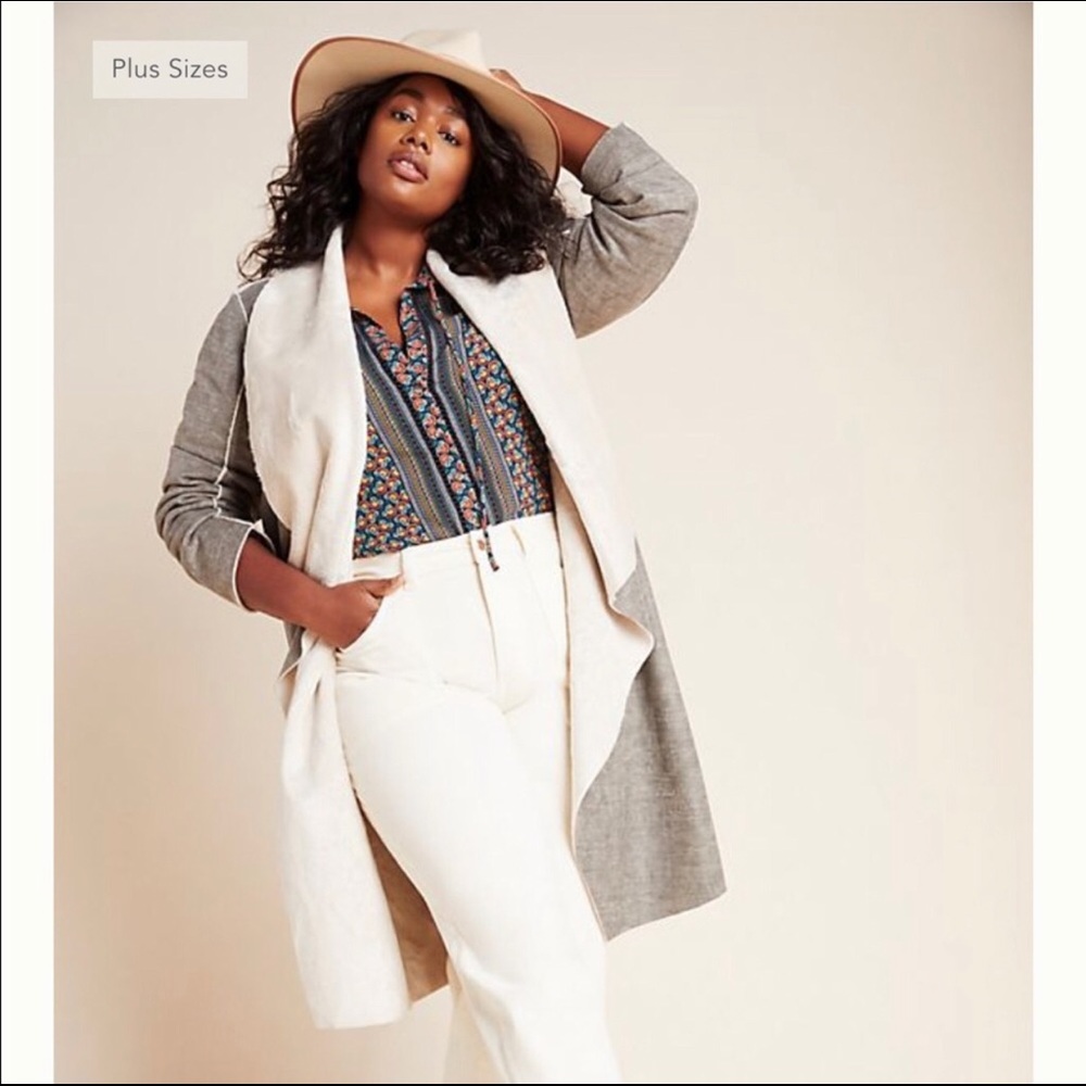 NWT Anthropologie Camilla Sueded Sherpa Jacket.